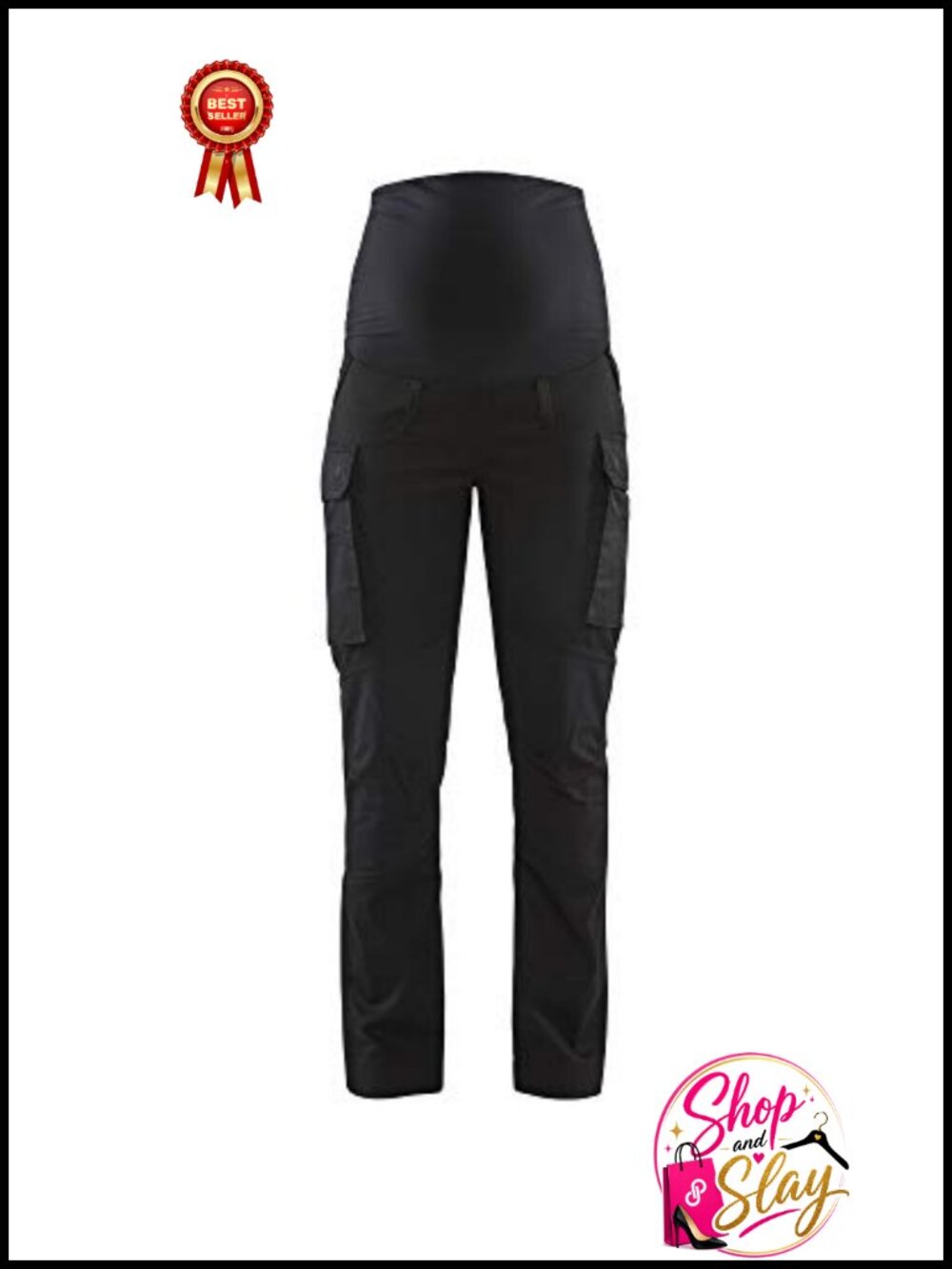 Maternity Work Pants Stretch Service Trousers High Rise